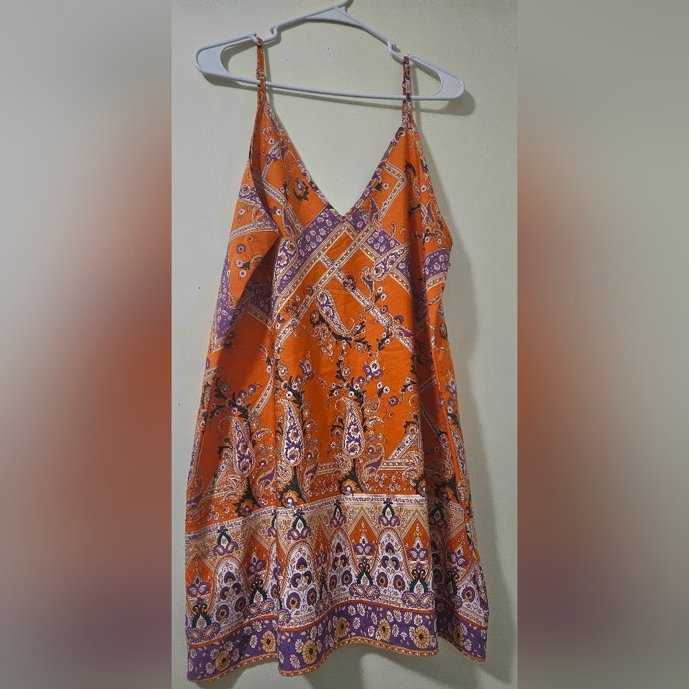 Orange and Purple Bohemian Dress